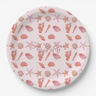 Sea You Soon Baby Beach Coastal Baby Shower Paper Plates