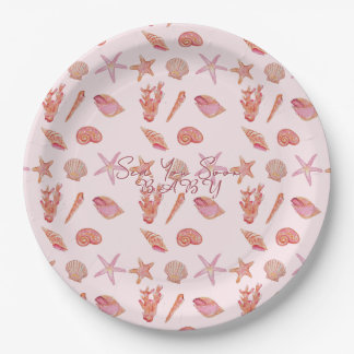 Sea You Soon Baby Beach Coastal Baby Shower Paper Plates