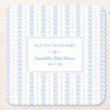Sea You Soon Baby! Blue Coastal Beach Baby Shower