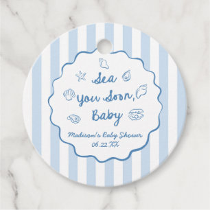 Sea You Soon Baby Coastal Baby Shower Favor Tags