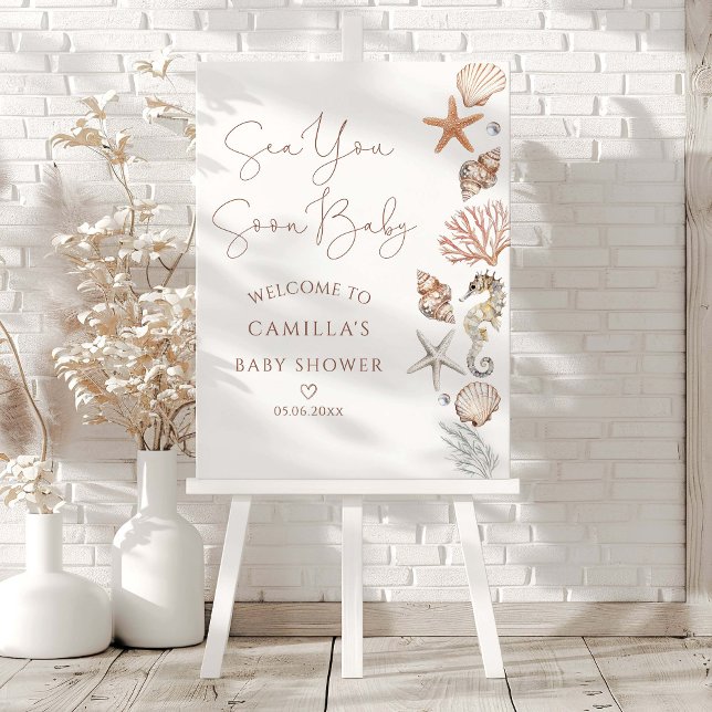Sea You Soon Baby Coastal Baby Shower Foam Board (Creator Uploaded)