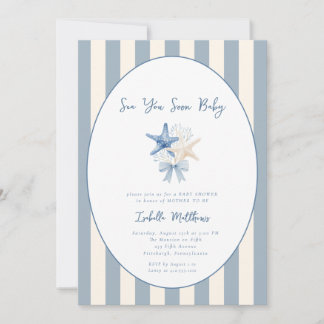 Sea You Soon Baby Coastal Baby Shower Invitation