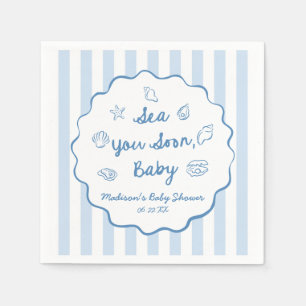 Sea You Soon Baby Coastal Baby Shower Napkins