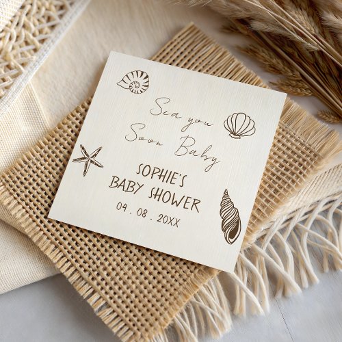Sea You Soon Baby Coastal Baby Shower Napkins