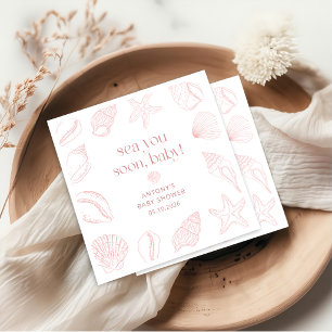 Sea You Soon Baby Coastal Baby Shower Napkins