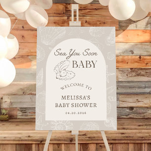 Sea You Soon Baby Coastal Baby Shower Welcome Foam Board