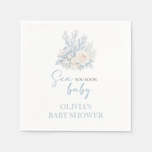 Sea you soon baby Coastal beach Baby Shower Napkins