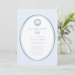 Sea You Soon Baby Coastal Couples Baby Shower Invitation