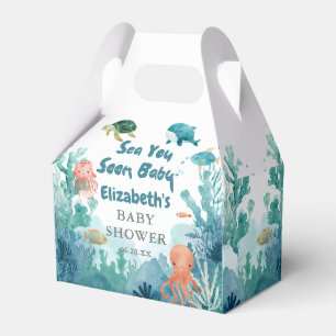 Sea You Soon Baby Cute Under the Sea Baby Shower Favor Boxes