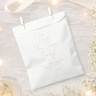 Sea You Soon Baby Elegant Calligraphy Baby Shower Favor Bag
