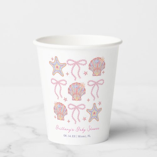 Sea You Soon Baby Girl Coastal Baby Shower  Paper Cups