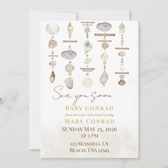 Sea you soon Baby Invitation (Front)