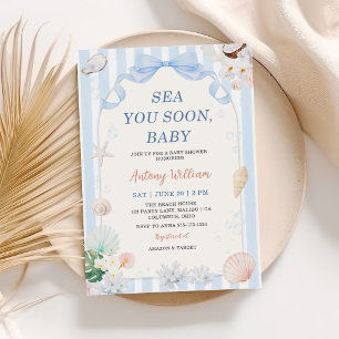 Sea You Soon, Baby Seashell Baby Shower Invitation