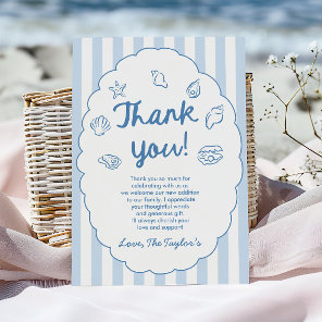 Sea You Soon, Baby Seashell Coastal Baby Shower Thank You Card