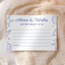 Sea You Soon Baby Shower Advice & Wishes Card