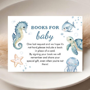 Sea You soon Baby Shower Book For Baby Enclosure Card