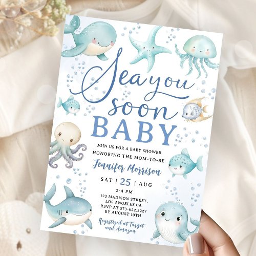 Sea You Soon Baby Shower Boy Ocean