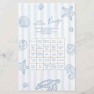 Sea You Soon Baby shower Find The Guest Bingo