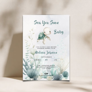 Sea You Soon Baby Shower Gender Neutral Invitation