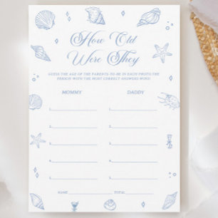 Sea You Soon Baby Shower Guess The Age Game Card