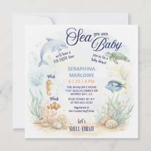 Sea You Soon Baby Shower Invitation