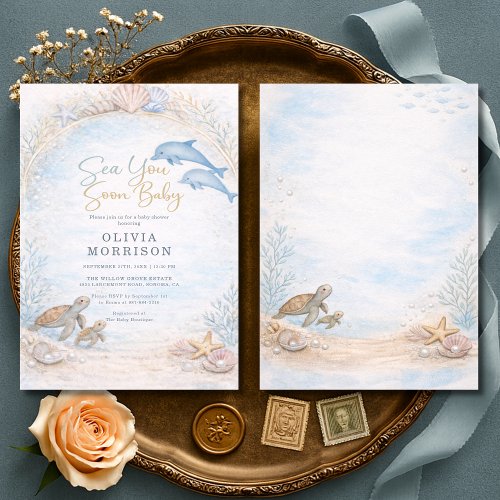 Ocean baby shower invitation