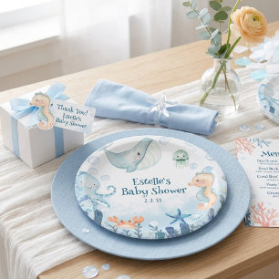 Sea You Soon Baby Shower Ocean creature baby showe Paper Plates