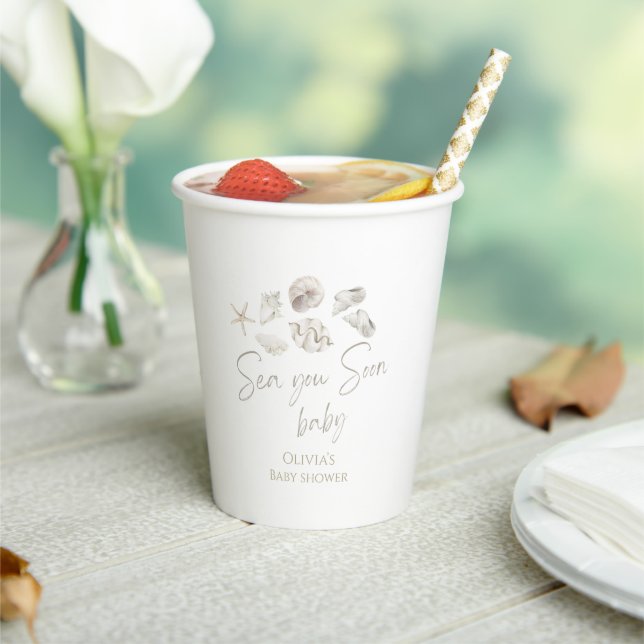 Sea you soon baby shower paper cups (Insitu)