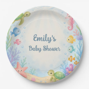 Sea You Soon Baby Shower Paper Plates