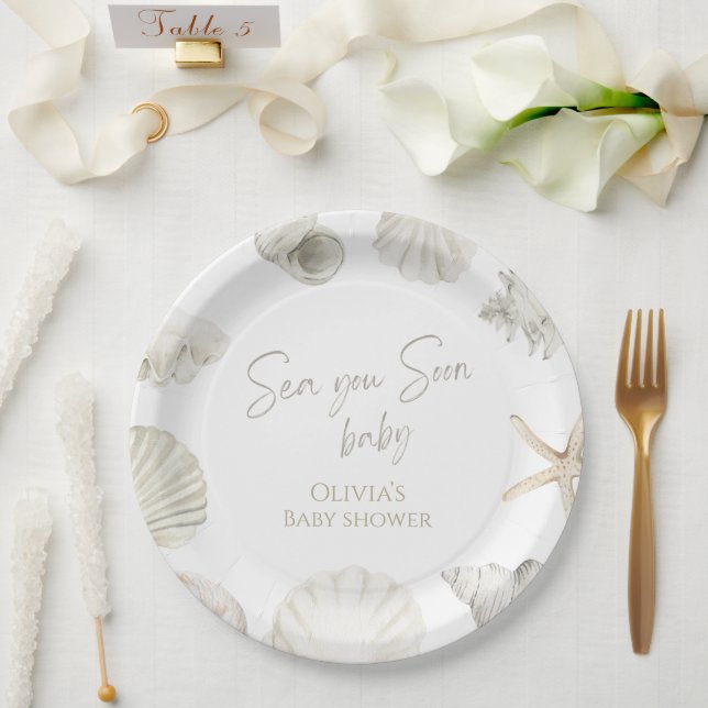 Sea you soon baby shower paper plates (Wedding)