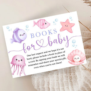 Sea You Soon Baby Shower Pink Ocean Books  Enclosure Card