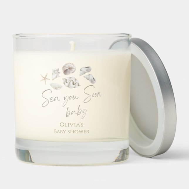 Sea you soon baby shower scented candle (Lid)
