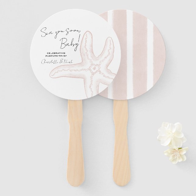 Sea You Soon Baby Shower Set of Fans (Front and Back)
