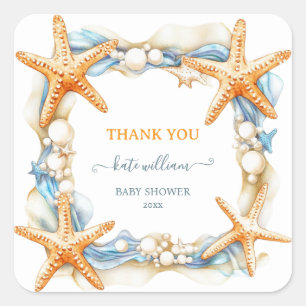SEA you soon Baby Shower thank you Square Sticker