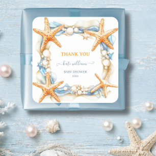 SEA you soon Baby Shower thank you Square Sticker