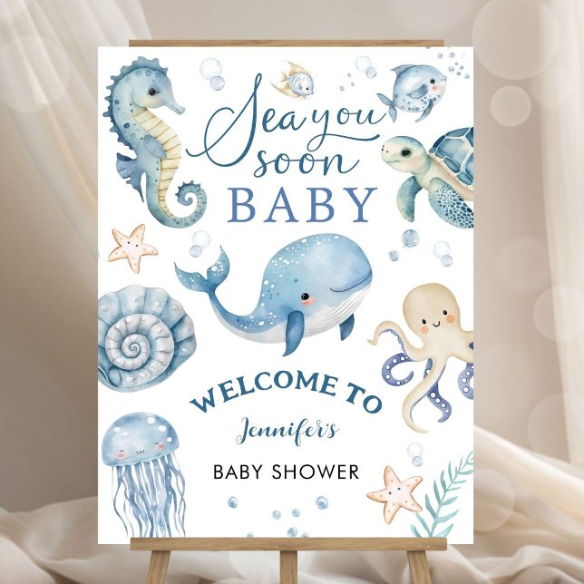 Sea You Soon Baby Shower Welcome Foam Board (Creator Uploaded)