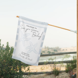 Sea You Soon Baby Shower Welcome House Flag