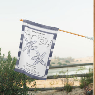 Sea You Soon Baby Shower Welcome House Flag