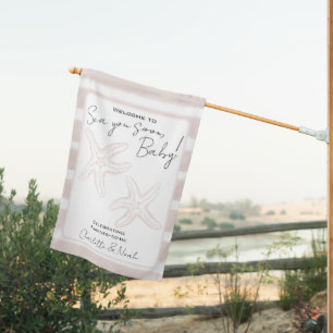 Sea You Soon Baby Shower Welcome House Flag