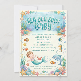 Sea you soon Baby Under the Sea Baby Shower Invitation