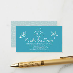 Sea You Soon Blue Baby Shower Book Request Enclosure Card