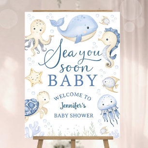 Sea You Soon Boy Baby Shower Ocean Welcome Foam Board