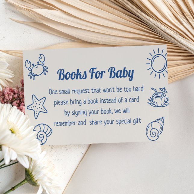 Sea you soon Coastal baby shower book request Enclosure Card (Creator Uploaded)
