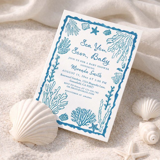 Sea You Soon Coastal Baby Shower Invitation (Creator Uploaded)