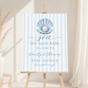 Sea You Soon Coastal Baby Shower Welcome Foam Board