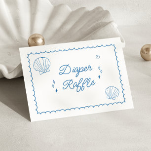 Sea You Soon Hand Drawn Baby Shower Diaper Raffle Enclosure Card