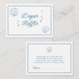 Sea You Soon Hand Drawn Baby Shower Diaper Raffle Enclosure Card