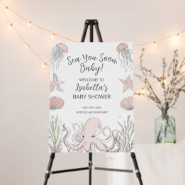 Sea You Soon Hand Drawn Baby Shower Welcome Sign