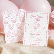 Sea You Soon Hand Drawn Ocean Seashell Baby Shower