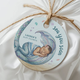 Sea You Soon Mermaid Baby Shower Favor Tags